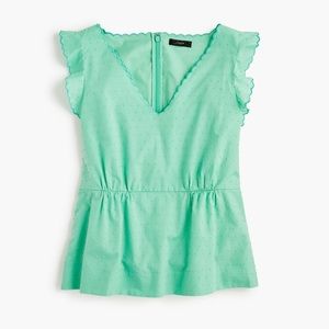 J.crew top Swiss dot peplum
